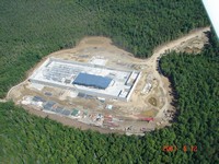 Aerial: Kingfield Poland Spring Plant construction – 8-12-07